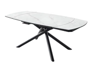 Table à manger extensible en pierre frittée de style nordique de luxe, prix compétitif, plateau en marbre avec ensemble de 6 chaises