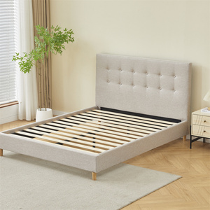 Lits modernes Yiqian Queen/King Size capitonnés avec cadre en bois, robustes, pliables, avec <span class=keywords><strong>lit</strong></span> gigogne, assemblage facile KD, garantie 2 ans - Product Image 4