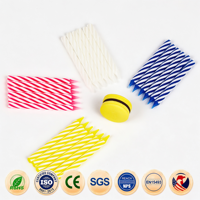 Bougies d'anniversaire en spirale colorées, 24 pièces avec support en forme de fleur pour la décoration de gâteaux, approvisionnement en gros direct