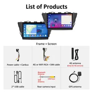 Radio mobil 2 Din, pemutar Multimedia mobil navigasi GPS mobil untuk Toyota Prius V Plus Alpha 2012 - 2015 - Product Image 6