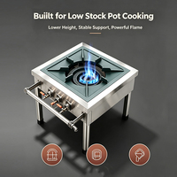 Cuisinière à gaz commerciale HN QDMECH en acier inoxydable antirouille à brûleur unique, profil bas, pour marmites, économe en énergie et facile à nettoyer