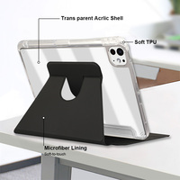 Étui de protection pour tablette en acrylique rotatif à 360 degrés avec fonction anti-chute, plusieurs couleurs pour iPad Pro 11 2024