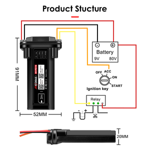 Sistema de corte remoto del motor Mciodus MV901N Dispositivo de seguimiento de motor a prueba de agua Rastreador de GPS de coche de calidad con aplicaciones Ios y Android - Product Image 2