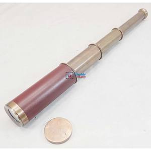 Tanishka Export laiton Antique télescope Marine Spyglass cuir manche en bois 100% fait à la main 15 pouces pour cadeau d'aventures en plein air - Product Image 2