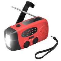 Radio AM/FM Táctica LED con Manivela Solar, Recargable por USB, ABS, IP65, Fuente de Energía de Emergencia, para Camping, Trabajo, Viajes y Uso en Exteriores