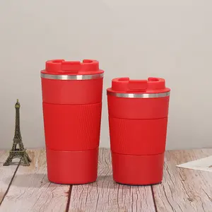 Tasse à café durable à bas prix nouveau modèle 380ml en acier inoxydable revêtement en poudre tasse à bière argentée tasse de bureau en porcelaine