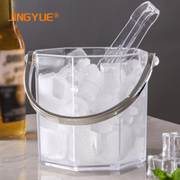 Seau à glace Vintage avec poignée pour Bar K, Logo imprimé, transparent, rond en acrylique 1,1 l, vin, Champagne, bière, pique-nique, vente en gros
