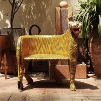 Indische alte Holz gemalt Stuhl Beistell tisch Möbel Balkon Home Outdoor Freizeit Indoor Hotel Empfangs stuhl Tiger Stuhl