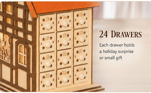 Luxury House Shape Christmas Advent <b>Calendar</b> Box with Drawers Rigid Paperboard Mystery Blind Box for Kids Toy Packaging - Product Image 2