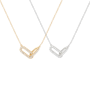 Collier pendentif <span class=keywords><strong>cœur</strong></span> superposé en argent sterling S925 avec double zircon ovale, bijoux tendance pour femmes, SPJ - Product Image 1