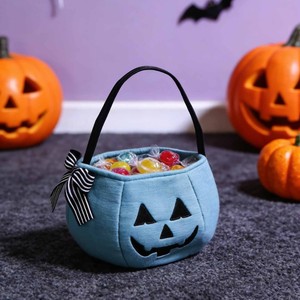 Bolsa de Calabaza de Peluche con Lazo para Niños, Cubo de Almacenamiento de Dulces para Halloween, Festival de Fantasmas, Fiesta, Disfraz - Product Image 6