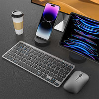 Sıcak Fırsat Mini 78 Tuşlu Şarj Edilebilir Ultra İnce Kablosuz BT Klavye ve Mouse Seti PC Laptop Tablet İçin Stokta