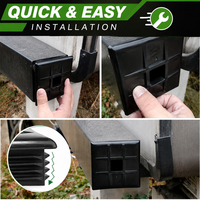Capuchon d'extrémité carré noir Guankai RV de 4 pouces en PE pour camping-car, système d'évacuation des eaux usées durable et étanche, installation facile, pièces et accessoires pour camping-car 1815B
