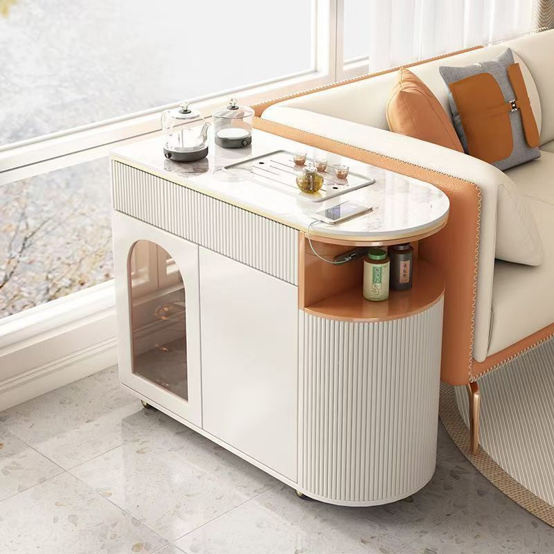 Portable tea table [left cabinet door]