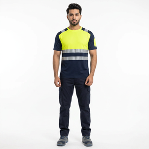 Custom Made Safety Work wear Men's High <b>Vis</b> Safety <b>T</b> <b>Shirt</b> Reflective Work Short Sleeve Safety Workwear <b>T</b> <b>Shirt</b> Made In Pakistan - Product Image 1