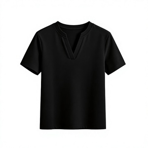 Service OEM – T-shirt décontracté d'été pour femme grande taille, en toile, avec logo personnalisé, imprimé, respirant, à manches courtes et col en V - Product Image 1