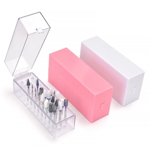 30 Hole Nail <b>Drill</b> <b>Bit</b> Storage <b>Box</b> Clear Plastic Large Capacity Manicure Efile <b>Bits</b> Organizer Case Nail Tool Holder for Salon - Product Image 1