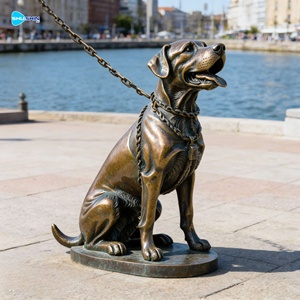 Patung Anjing Doberman Butler dari Logam Cor Tangan, Ukuran Asli, Bahan Perunggu, untuk Dijual - Product Image 1