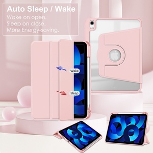 Cho <span class=keywords><strong>iPad</strong></span> không khí 4/5 10.9 2020/2022 Acrylic trường hợp khó khăn pha lê rõ ràng trở lại 360 độ xoay Bút Chì Chủ xoay mềm cạnh Bìa - Product Image 2