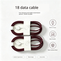 Câble de charge rapide USB C vers USB C 30W, tressé en nylon, transfert de données CCA, avec boîte d'emballage pour iPhone 18