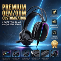 Casque de jeu professionnel Esports RGB avec annulation active du bruit (ANC), design supra-auriculaire, connexion filaire, commandes tactiles