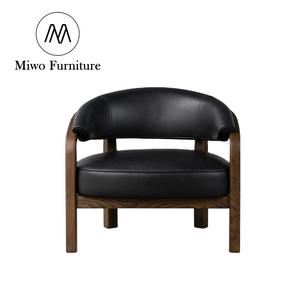 <span class=keywords><strong>Fauteuil</strong></span> inclinable rétro d'hôtel contemporain Salon en bois Sièges en <span class=keywords><strong>cuir</strong></span> noir Chambres à coucher modernes Lounge <span class=keywords><strong>Club</strong></span> Accent Chair - Product Image 2