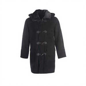 Manteau long trench en cuir noir respirant et écologique pour homme, modèle original tendance 2026, conception personnalisée de haute qualité, vente chaude OEM - Product Image 3