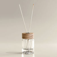 Bouteilles diffuseurs de parfum en verre transparent personnalisées en usine, de 50 ml à 300 ml, rondes et carrées, écologiques et durables, couleurs et logos personnalisés disponibles