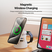 Station de recharge sans fil 5 en 1 avec haut-parleur Bluetooth, veilleuse, support de charge rapide, chargeur de bureau multifonction
