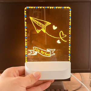 Tự làm <span class=keywords><strong>LED</strong></span> món quà trống 3D sáng tạo bút viết lại Acrylic Lưu ý Hội Đồng Quản trị <span class=keywords><strong>LED</strong></span> Tái Ghi ánh sáng ban đêm với bảng tin - Product Image 4