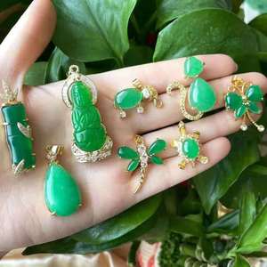 สร้อยคอเต่า, จี้เต่าหยก, จี้เต่าหยกสีเขียวสวยงาม อายุยืนยาว ประดับทอง 18K ขายดี - Product Image 2