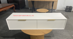 Tocador <span class=keywords><strong>Flotante</strong></span> Moderno <span class=keywords><strong>de</strong></span> Madera con Espejo <span class=keywords><strong>de</strong></span> Pie y Armario <span class=keywords><strong>de</strong></span> Almacenamiento Junto a la Cama - Product Image 6