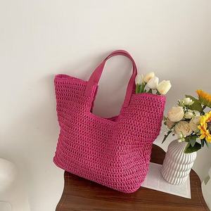Mercancía General, Nueva Bolsa de Paja Multicolor de un Solo Hombro para Mujer, Bolsa Tejida a Mano Simple, Bolsa de Playa de Gran Capacidad - Product Image 3