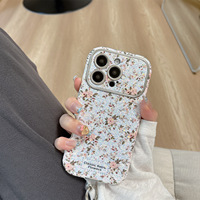 Coques de téléphone portable en TPU époxy de haute qualité, motif floral délicat, pour Apple iPhone 17 Pro Max, iPhone 15, iPhone 16, iPhone 14, avec grande fenêtre, pour femmes