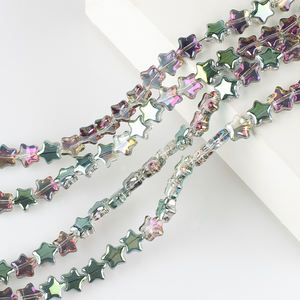 Cuentas de cristal con forma de estrella de 8MM, 50 Uds., Pendientes colgantes de cuentas de cristal de pentagrama multicolor, abalorios, regalos de adorno de Navidad DIY - Product Image 4