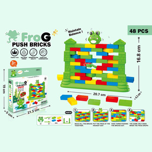Non lasciare che la rana cada giochi da tavolo interattivi set 48 pz fai da te che spinge i mattoni a muro giocattoli rana gioco da tavolo equilibrio gioco per bambini - Product Image 6