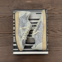 Nouvelle Arrivée 2026 – Baskets décontractées vintage pour femme, en daim et tissu pailleté, avec lacets et détails étoiles scintillantes