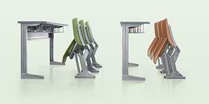 Conjunto de Silla y Escritorio Plegable para Auditorio, con Mesa de Escritura, Ecológico, Duradero, Moderno, Muebles Escolares con 1 Cajón - Product Image 4