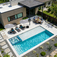 Großer Garten-Jacuzzi mit Düsen, Outdoor-Schwimmbecken, vorgefertigte Fiberglas-Einbaupools für Erwachsene