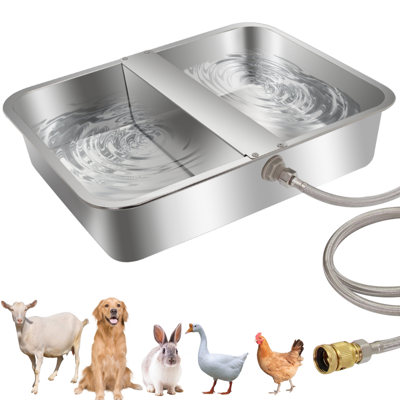 Double Sink Pet Drinker Bowl Stainless