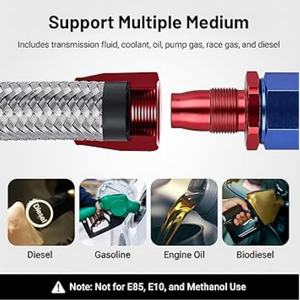 AN4 AN20<span class=keywords><strong>ท่อ</strong></span> CPE ถักสแตนเลสสตีลความแข็งแรงสูงทนทานการกัดกร่อนการส่งผ่านน้ำมันเชื้อเพลิงซ่อมยานยนต์ - Product Image 3