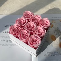 Cadeau de Noël Loverbay, roses éternelles, fleurs préservées, roses éternelles en gros, roses éternelles dans une boîte carrée
