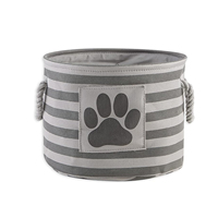 Collection de stockage pour animaux de compagnie en os Poubelle rayée avec poignée Petit panier Panier à linge