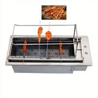 Parrilla Eléctrica Comercial Tipo Push-Pull para Cocina, Barbacoa sin Humo, Máquina de Asar Brochetas, Equipo de Mesa