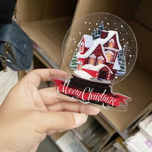 ของตกแต่งเค้กคริสต์มาสอะคริลิค รูปมนุษย์หิมะ ซานต้า กวางเรนเดียร์ ต้นคริสต์มาส สำหรับตกแต่งเค้กในงานปาร์ตี้วันหยุด - Product Image 3