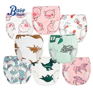 Baby Potty Toilet Training Pants Cotton Learning Panties Reusable Diapers Cover Cartoon Boys Girls Underwear for Toddler