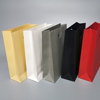 Sacs cadeaux de luxe haut de gamme personnalisés en carton ivoire écologique et recyclable pour cosmétiques et soins de la peau, avec impression offset et ruban