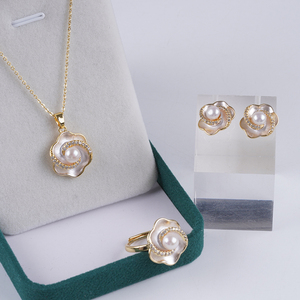 18k Gold Plated Handmade Natural Real Freshwater Pearl <strong>Beads</strong> <strong>Necklace</strong> Earring <strong>Ring</strong> Jewelry Set for Women - Product Image 4