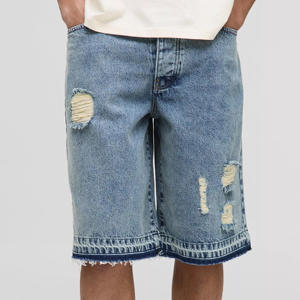Nouveaux shorts déchirés personnalisés pour hommes, coupe classique décontractée avec cordon de serrage, pour l'été, en promotion à prix abordable - Product Image 6