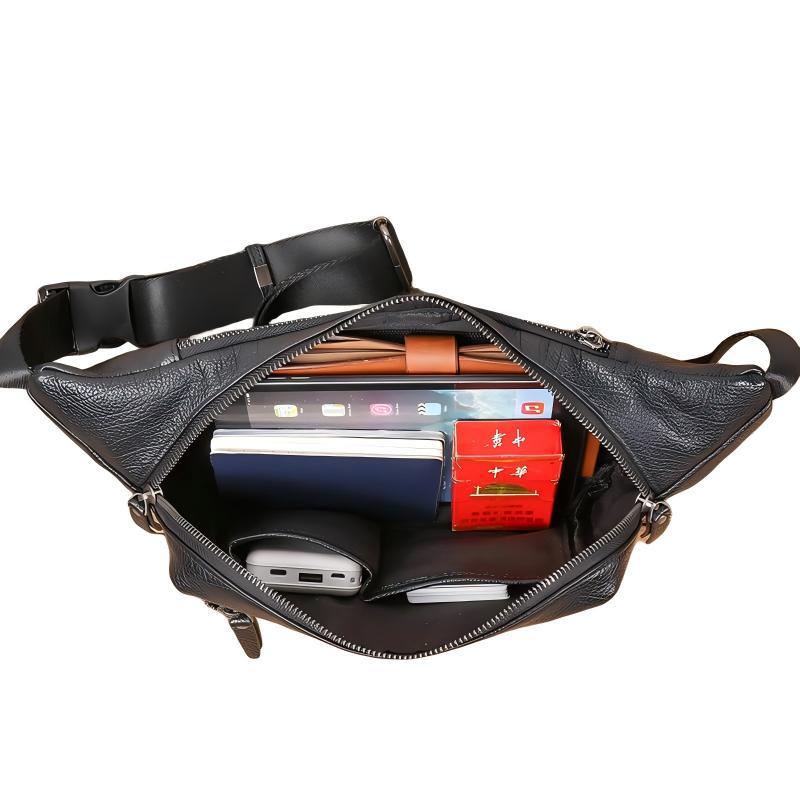 Men's Genuine Leather Chest Sling Bag – Urban Crossbody Pack & Casual Waist Purse - View 4